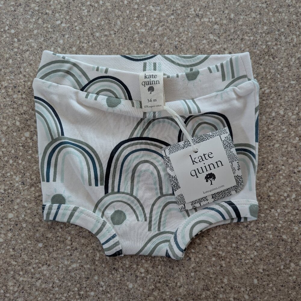 NWT Kate Quinn Green Rainbow bummies bloomers shorts bottoms 3-6 month